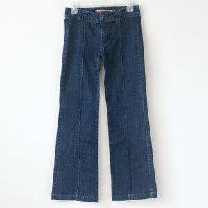 GAP Vintage Y2K Blue Denim Dark Wash Front Seam Wide-Leg Denim Jeans 1